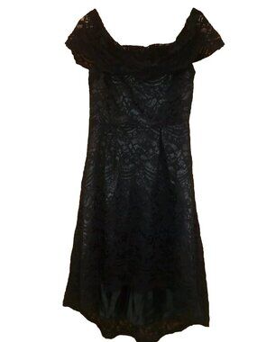 Black striped long dress with black lining, suitable for nightwear or parties.